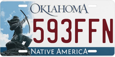 OK license plate 593FFN