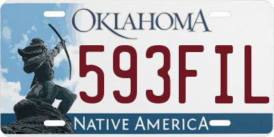 OK license plate 593FIL