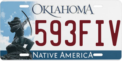 OK license plate 593FIV