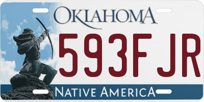 OK license plate 593FJR