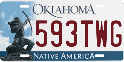 OK license plate 593TWG