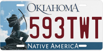 OK license plate 593TWT