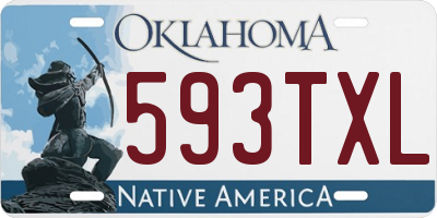 OK license plate 593TXL