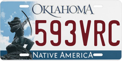 OK license plate 593VRC