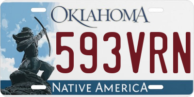 OK license plate 593VRN