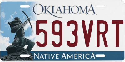 OK license plate 593VRT