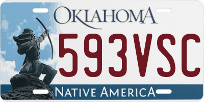 OK license plate 593VSC