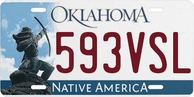 OK license plate 593VSL