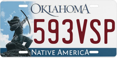 OK license plate 593VSP
