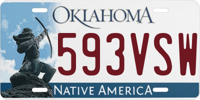 OK license plate 593VSW