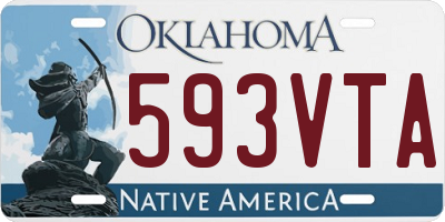 OK license plate 593VTA