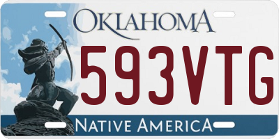 OK license plate 593VTG