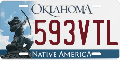 OK license plate 593VTL