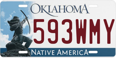 OK license plate 593WMY