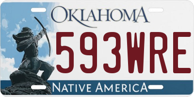 OK license plate 593WRE