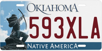 OK license plate 593XLA