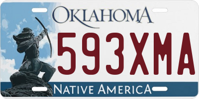 OK license plate 593XMA