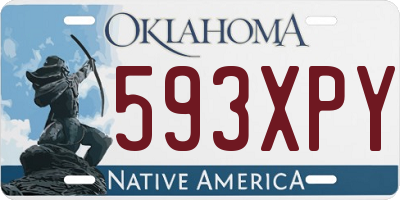 OK license plate 593XPY