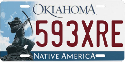 OK license plate 593XRE