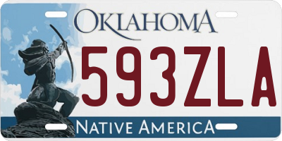 OK license plate 593ZLA