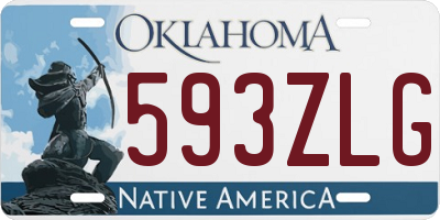 OK license plate 593ZLG