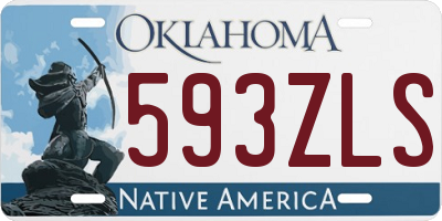 OK license plate 593ZLS