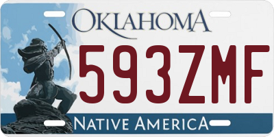 OK license plate 593ZMF