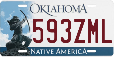 OK license plate 593ZML