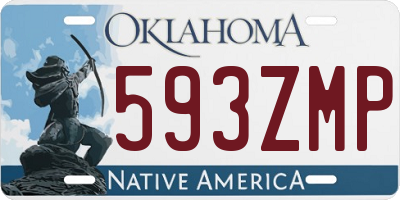 OK license plate 593ZMP