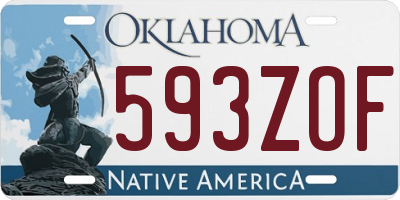 OK license plate 593ZOF