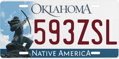 OK license plate 593ZSL