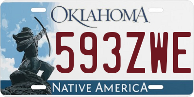 OK license plate 593ZWE