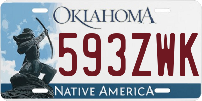 OK license plate 593ZWK