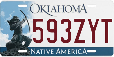 OK license plate 593ZYT