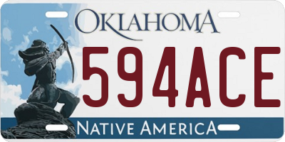 OK license plate 594ACE