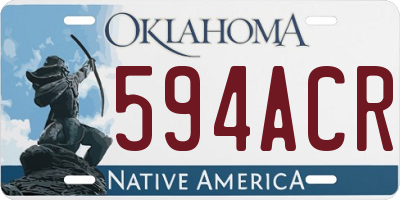 OK license plate 594ACR