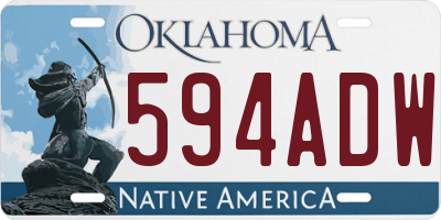 OK license plate 594ADW