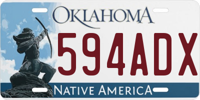 OK license plate 594ADX