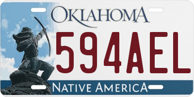 OK license plate 594AEL