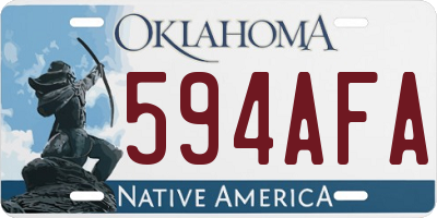 OK license plate 594AFA