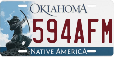 OK license plate 594AFM