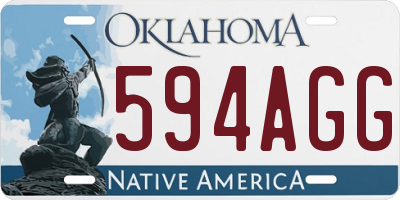 OK license plate 594AGG