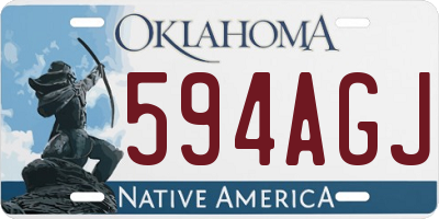 OK license plate 594AGJ