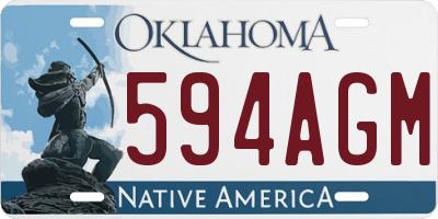 OK license plate 594AGM