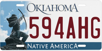 OK license plate 594AHG