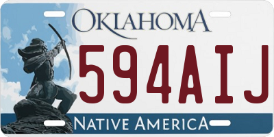 OK license plate 594AIJ