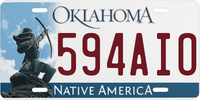 OK license plate 594AIO