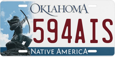OK license plate 594AIS