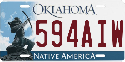 OK license plate 594AIW