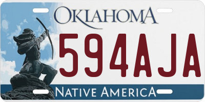 OK license plate 594AJA